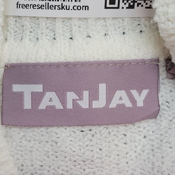 Vintage 90s MOD Sweater Womens Medium 20x23 White TanJay - Picture 9 of 12